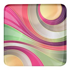 Abstract Colorful Background Wavy Square Glass Fridge Magnet (4 Pack) by Amaryn4rt