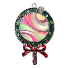 Abstract Colorful Background Wavy Metal X mas Lollipop With Crystal Ornament by Amaryn4rt