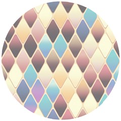 Abstract Colorful Diamond Background Tile Wooden Puzzle Round by Amaryn4rt