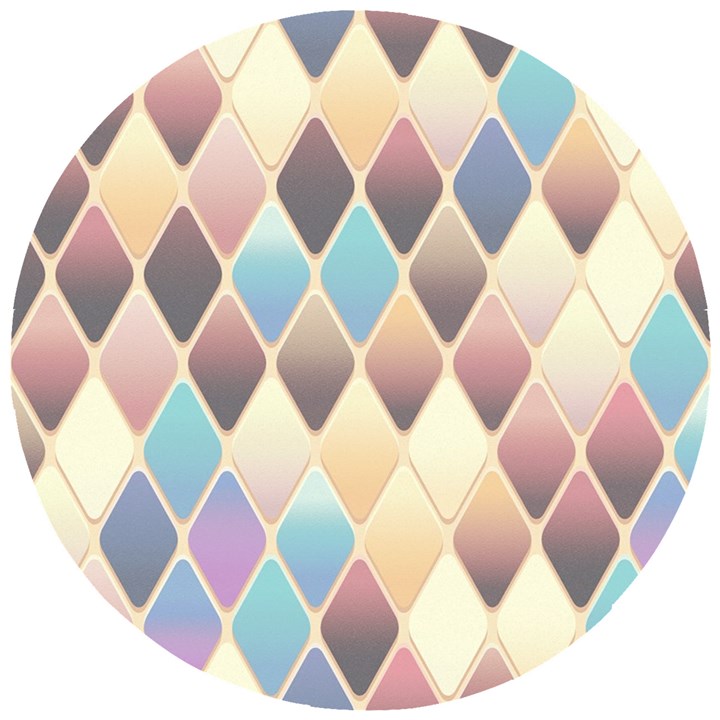 Abstract Colorful Diamond Background Tile Wooden Puzzle Round