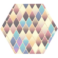 Abstract Colorful Diamond Background Tile Wooden Puzzle Hexagon by Amaryn4rt