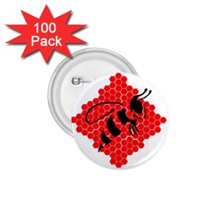 Bee Logo Honeycomb Red Wasp Honey 1 75  Buttons (100 Pack)  by Amaryn4rt