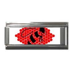 Bee Logo Honeycomb Red Wasp Honey Superlink Italian Charm (9mm) by Amaryn4rt