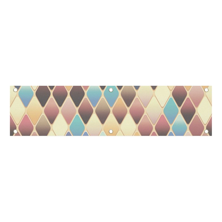 Abstract Colorful Diamond Background Tile Banner and Sign 4  x 1 