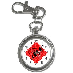 Bee Logo Honeycomb Red Wasp Honey Key Chain Watches by Amaryn4rt