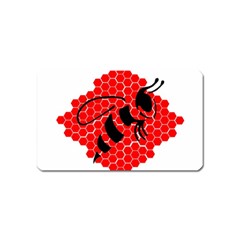 Bee Logo Honeycomb Red Wasp Honey Magnet (name Card) by Amaryn4rt