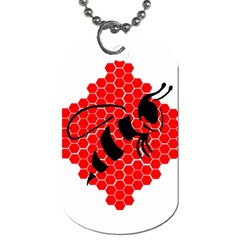 Bee Logo Honeycomb Red Wasp Honey Dog Tag (one Side) by Amaryn4rt