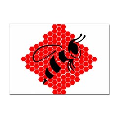 Bee Logo Honeycomb Red Wasp Honey Sticker A4 (10 Pack) by Amaryn4rt