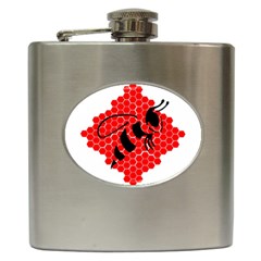 Bee Logo Honeycomb Red Wasp Honey Hip Flask (6 Oz) by Amaryn4rt