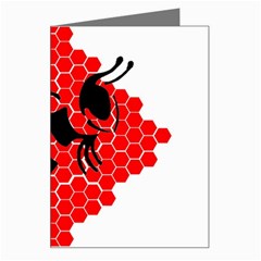 Bee Logo Honeycomb Red Wasp Honey Greeting Card by Amaryn4rt