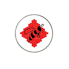 Bee Logo Honeycomb Red Wasp Honey Hat Clip Ball Marker (4 Pack) by Amaryn4rt