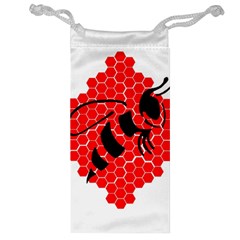 Bee Logo Honeycomb Red Wasp Honey Jewelry Bag by Amaryn4rt