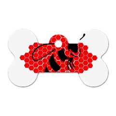 Bee Logo Honeycomb Red Wasp Honey Dog Tag Bone (one Side) by Amaryn4rt