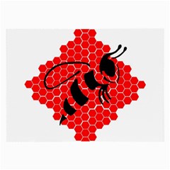 Bee Logo Honeycomb Red Wasp Honey Large Glasses Cloth (2 Sides) by Amaryn4rt