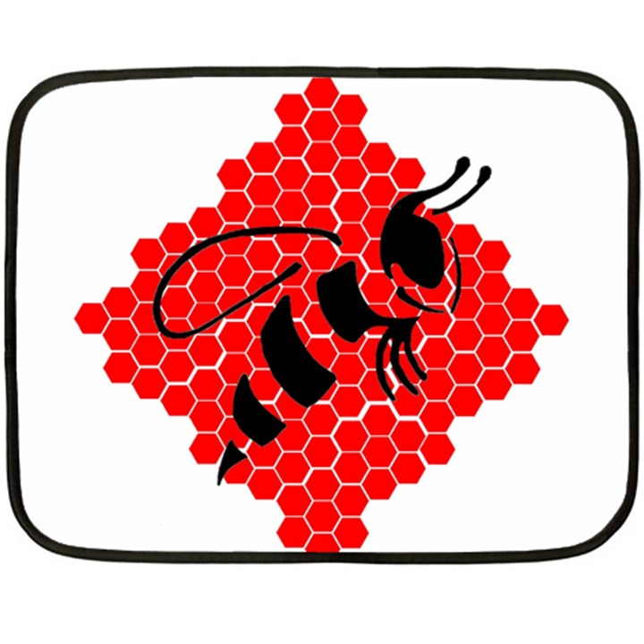 Bee Logo Honeycomb Red Wasp Honey Fleece Blanket (Mini)