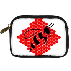 Bee Logo Honeycomb Red Wasp Honey Digital Camera Leather Case by Amaryn4rt