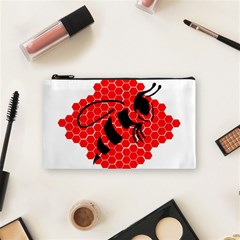 Bee Logo Honeycomb Red Wasp Honey Cosmetic Bag (small) by Amaryn4rt