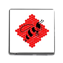 Bee Logo Honeycomb Red Wasp Honey Memory Card Reader (square 5 Slot) by Amaryn4rt