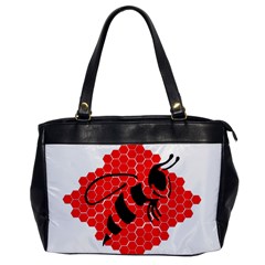 Bee Logo Honeycomb Red Wasp Honey Oversize Office Handbag by Amaryn4rt