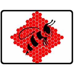 Bee Logo Honeycomb Red Wasp Honey Fleece Blanket (large) by Amaryn4rt