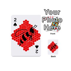 Bee Logo Honeycomb Red Wasp Honey Playing Cards 54 Designs (mini) by Amaryn4rt