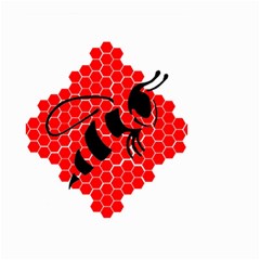 Bee Logo Honeycomb Red Wasp Honey Small Garden Flag (two Sides) by Amaryn4rt