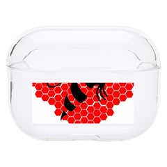 Bee Logo Honeycomb Red Wasp Honey Hard Pc Airpods Pro Case by Amaryn4rt