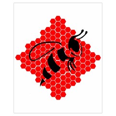 Bee Logo Honeycomb Red Wasp Honey Drawstring Bag (small) by Amaryn4rt