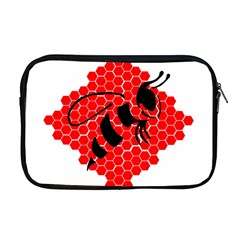 Bee Logo Honeycomb Red Wasp Honey Apple Macbook Pro 17  Zipper Case by Amaryn4rt