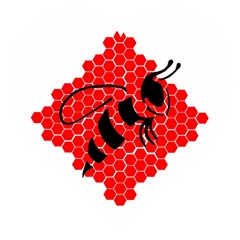 Bee Logo Honeycomb Red Wasp Honey Wooden Puzzle Heart by Amaryn4rt