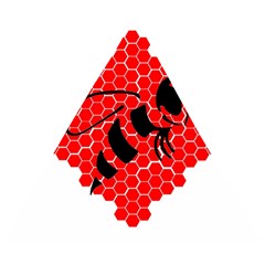 Bee Logo Honeycomb Red Wasp Honey Wooden Puzzle Triangle by Amaryn4rt