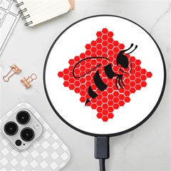 Bee Logo Honeycomb Red Wasp Honey Wireless Fast Charger(black) by Amaryn4rt