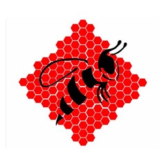 Bee Logo Honeycomb Red Wasp Honey Premium Plush Fleece Blanket (small) by Amaryn4rt