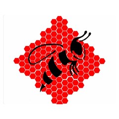 Bee Logo Honeycomb Red Wasp Honey Premium Plush Fleece Blanket (medium) by Amaryn4rt