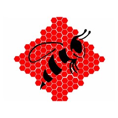 Bee Logo Honeycomb Red Wasp Honey Two Sides Premium Plush Fleece Blanket (extra Small) by Amaryn4rt