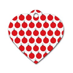 Christmas Baubles Bauble Holidays Dog Tag Heart (one Side) by Amaryn4rt