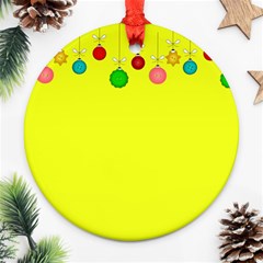 Christmas,bowls,garland,decoration Ornament (round) by Amaryn4rt