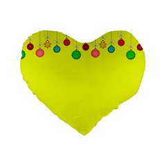 Christmas,bowls,garland,decoration Standard 16  Premium Flano Heart Shape Cushions by Amaryn4rt