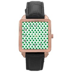 Christmas,tree,tree,holidays Rose Gold Leather Watch  by Amaryn4rt