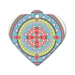 Drawing Mandala Art Dog Tag Heart (one Side) by Amaryn4rt