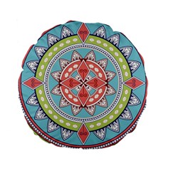 Drawing Mandala Art Standard 15  Premium Round Cushions by Amaryn4rt