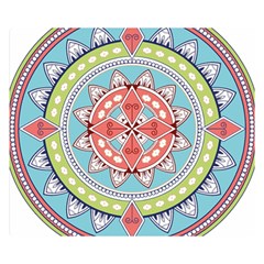 Drawing Mandala Art Two Sides Premium Plush Fleece Blanket (small) by Amaryn4rt