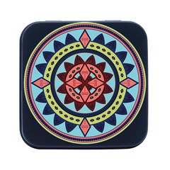 Drawing Mandala Art Square Metal Box (black) by Amaryn4rt