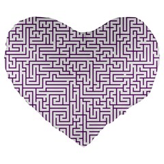 Maze Lost Confusing Puzzle Large 19  Premium Heart Shape Cushions by Amaryn4rt