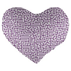 Maze Lost Confusing Puzzle Large 19  Premium Flano Heart Shape Cushions by Amaryn4rt