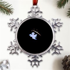 Ghost Night Night Sky Small Sweet Metal Large Snowflake Ornament by Amaryn4rt