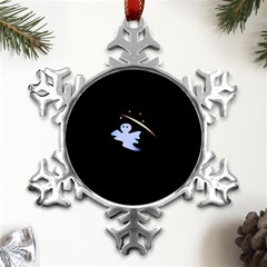 Ghost Night Night Sky Small Sweet Metal Small Snowflake Ornament by Amaryn4rt