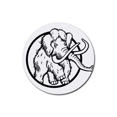 Mammoth Elephant Strong Rubber Coaster (round) by Amaryn4rt