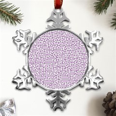 Maze Lost Confusing Puzzle Metal Small Snowflake Ornament by Amaryn4rt