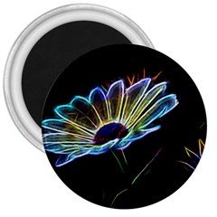 Flower Pattern Design Abstract Background 3  Magnets by Amaryn4rt